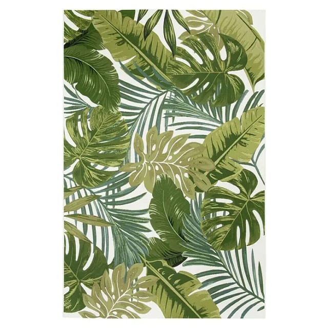 Outdoor-Teppich Kubana (Grün/Weiß, 170 x 123 cm, 75 % Polypropylen, 25 % Polyester)