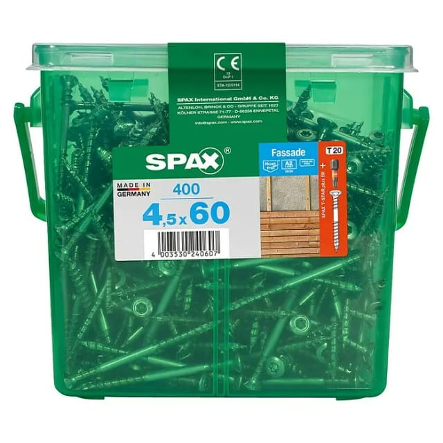 Spax T-Star plus Terrassenschraube (Ø x L: 4,5 x 60 mm, Edelstahl rostfrei A2, 400 Stk.)