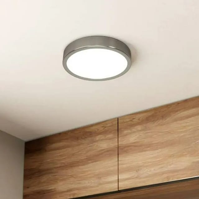 Eglo LED-Deckenleuchte rund Fueva 5 (Ø x H: 210 x 28 mm, Nickel matt)