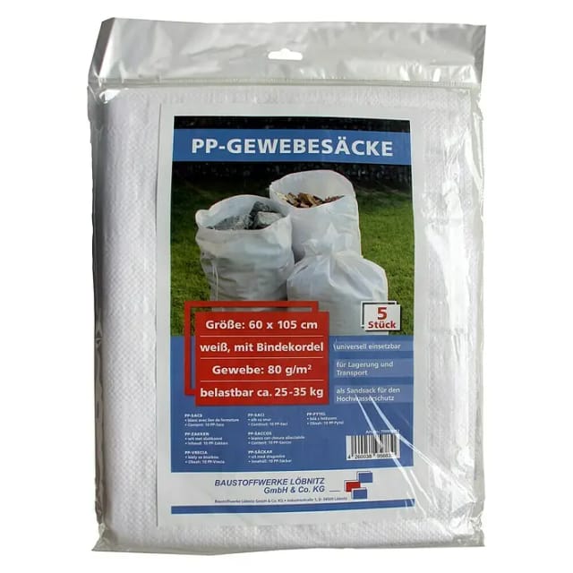 Gewebesack (60 x 105 cm, Polypropylen, 5 Stk.)
