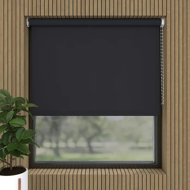 Rollo (B x H: 40 x 190 cm, Schwarz, Uni)