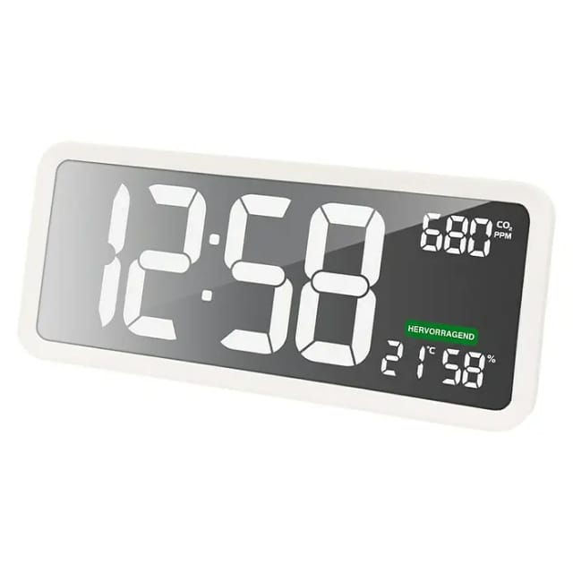 Technoline Luftqualitätsmonitor CO2 WL 1040 mit Uhrzeit (Digitales Display, 4 x 37 x 16 cm, Weiß)