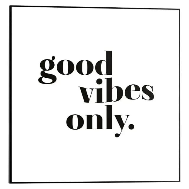 Reinders Bild Slim Frame Black (Good Vibes Only, B x H: 50 x 50 cm)