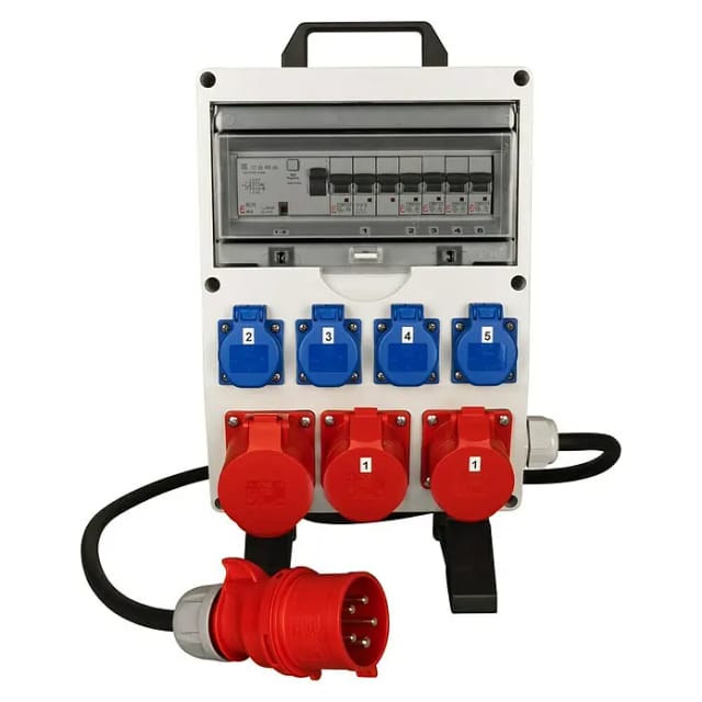 Baustromverteiler (Anzahl CEE-Steckdosen: 3 Stk., Anzahl Steckdosen Schuko: 4 Stk., IP54)