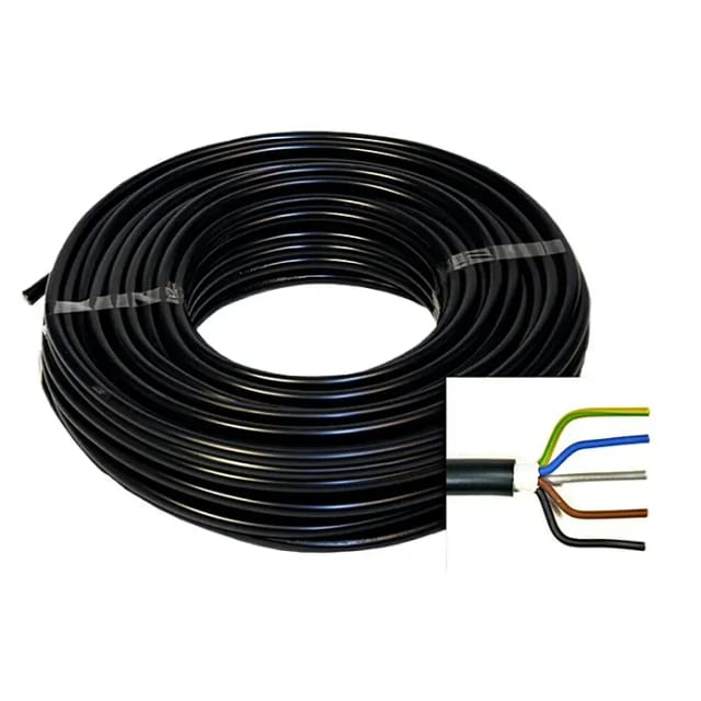 Erdkabel NYY-J 5x2,5 mm² (NYY-J, 5, 2,5 mm², 25 m, Schwarz)