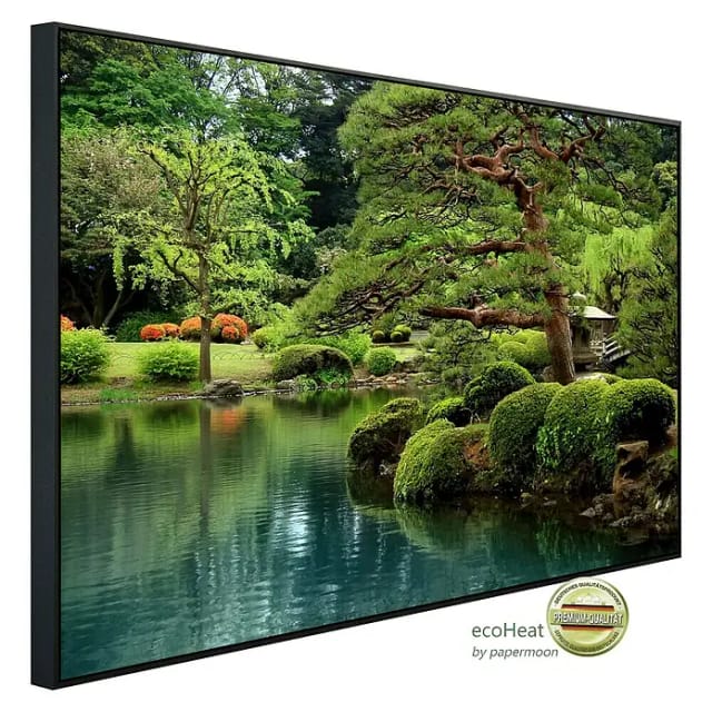 Papermoon Infrarot-Bildheizkörper Ruhiger Zen See (120 cm x 600 mm, 1.200 W)