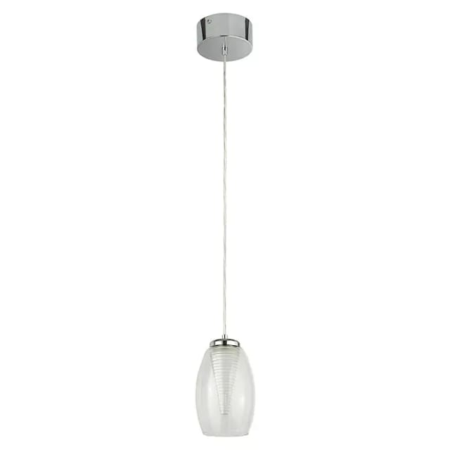 Searchlight Pendelleuchte rund (Ø x H: 115 mm x 195 cm, Transparent, Chrom)