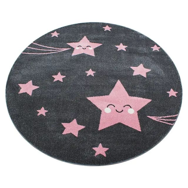 Kinderteppich Kids 0610 (Pink, Durchmesser: 120 cm, 100% Polypropylen)