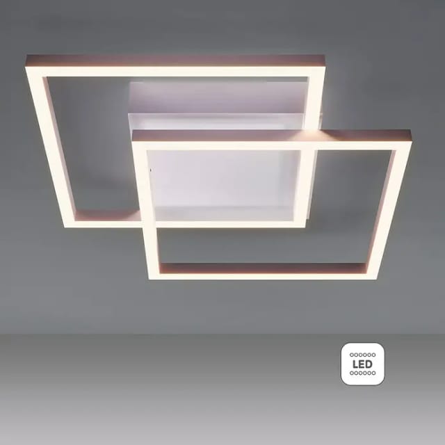 Just Light LED-Deckenleuchte Iven (17,5 W, L x B x H: 35,9 x 35,9 x 7 cm, Stahl, Warmweiß)