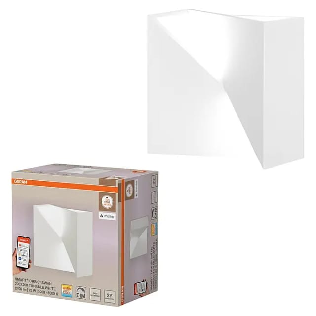 Ledvance Smart+ WiFi LED-Wandleuchte (23 W, L x B x H: 20 x 20 x 11 cm, Weiß, Mehrfarbig)