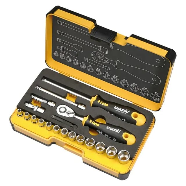 Felo Steckschlüsseleinsatz-Set Strongbox XL R-GO (¼″, 19 -tlg.)