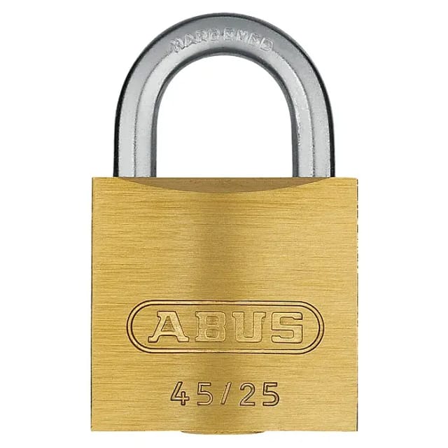 Abus Vorhängeschloss 45/25 (B x H: 24,5 x 38,5 mm, Bügelstärke: 4 mm, Messing, Anzahl Schlüssel: 2 Stk.)