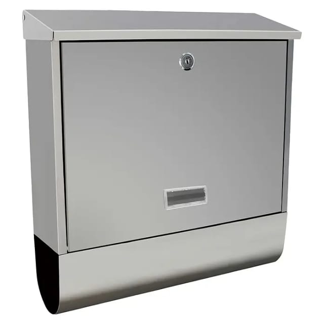 Portaferm Wandbriefkasten (L x B x H: 11,5 x 37 x 42 cm, Edelstahl, Metall, Zeitungsfach)
