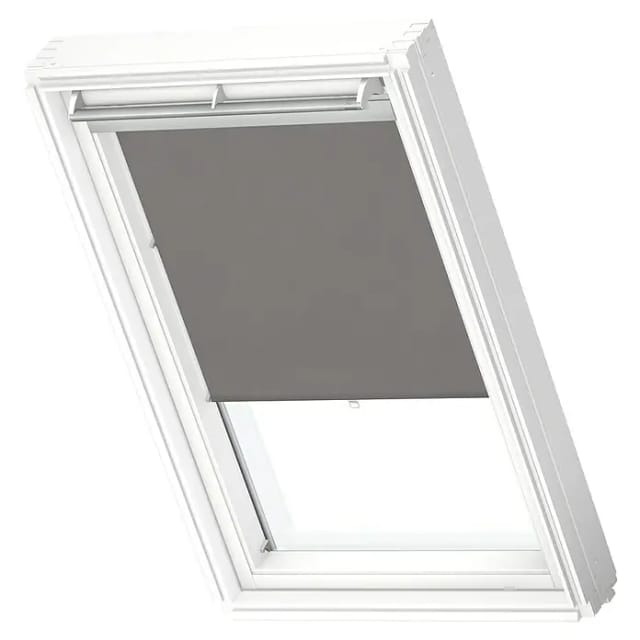 Velux Dachfensterrollo Haltekrallen RHL PK00 4161 (Farbe: Grau - 4161, Farbe Schiene: Aluminium, Manuell)