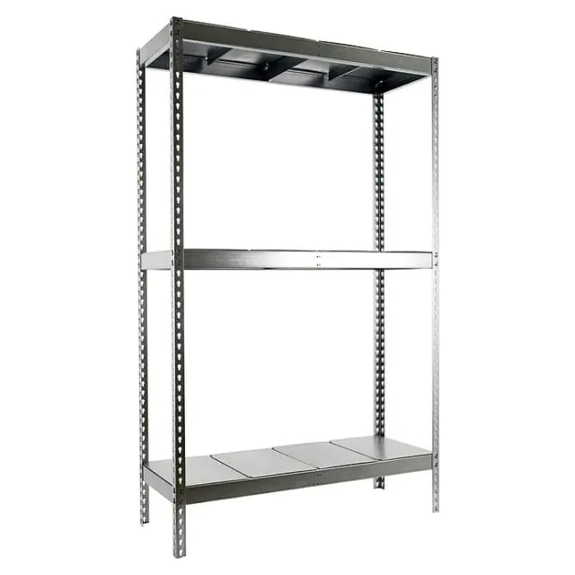 Simonrack Simontaller Schwerlastregal Ecoforte Metall (H x B x T: 150 x 150 x 45 cm, Traglast pro Boden: 400 kg, Anzahl Böden: 3 Stk., Stecken, Silber