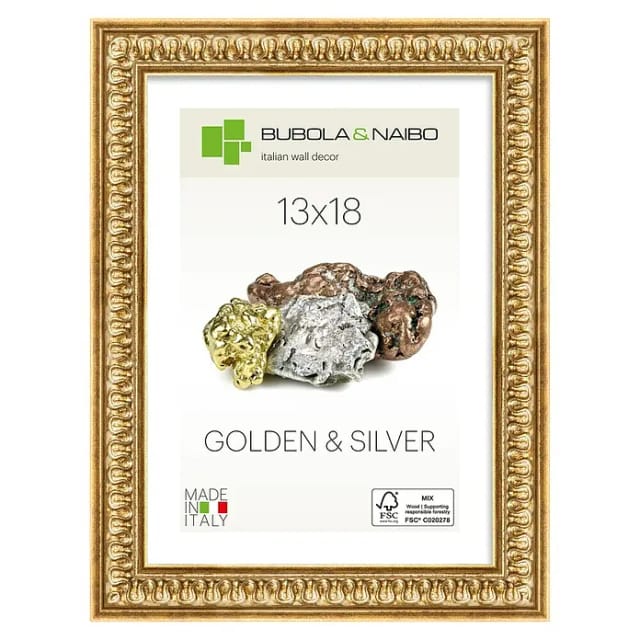 Holzrahmen Iris (13 x 18 cm, Gold)