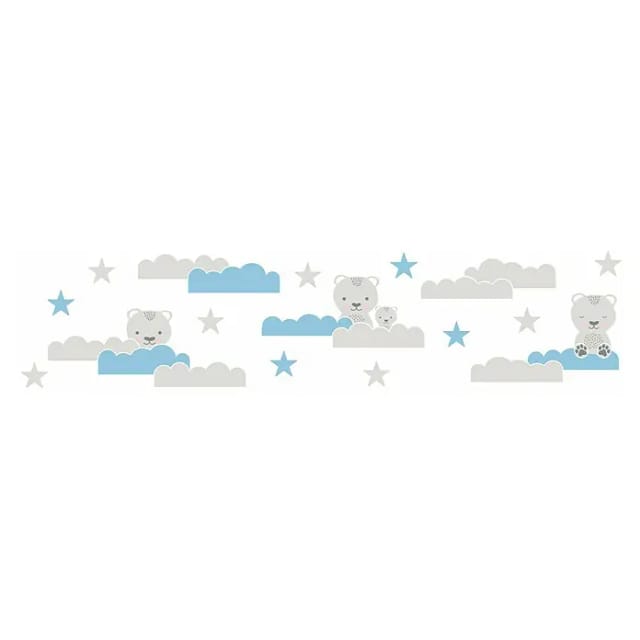 A.S. Création Lovely Kids Tapetenborte (Wolke & Bär, 5 x 0,15 m, Selbstklebefolie)