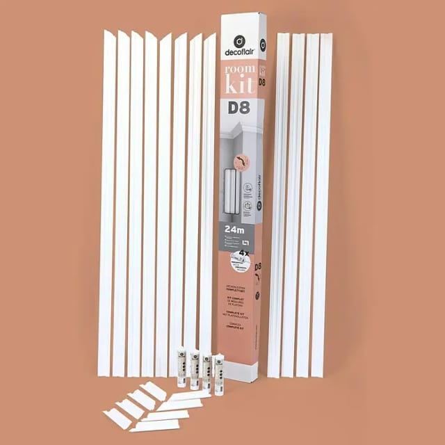 Nmc Decoflair Zierprofil-Set Roomkit D8 mit Ecken und Kleber (Max. Anwendungslänge: 24 m, Extrudiertes Polystyrol (XPS))