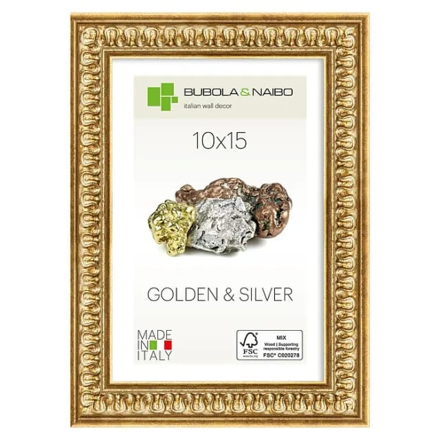 Holzrahmen Iris (10 x 15 cm, Gold)