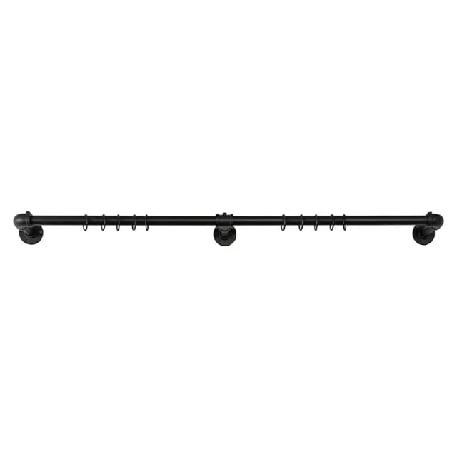 Stilgarnitur Industrial (Schwarz, Länge Gardinenstange: 120 cm - 210 cm)