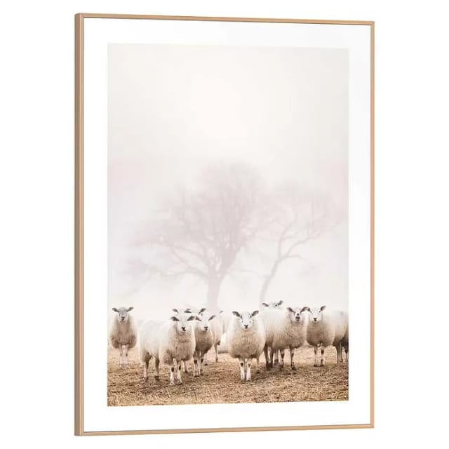 Reinders Bild Slim Frame Wood (Sheep in Field, B x H: 30 x 40 cm)