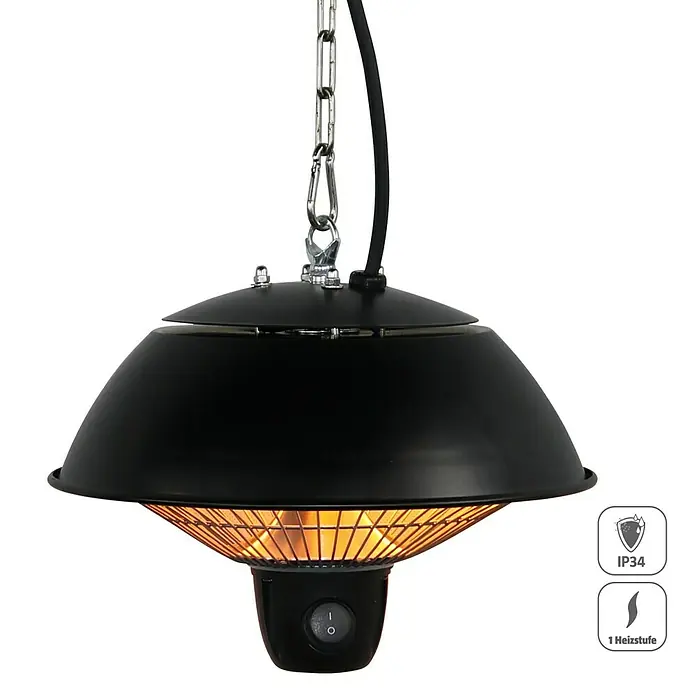 Voltomat HEATING Halogen-Heizstrahler (25,2 x 25,2 x 21,2 cm, 600 W, Schwarz)