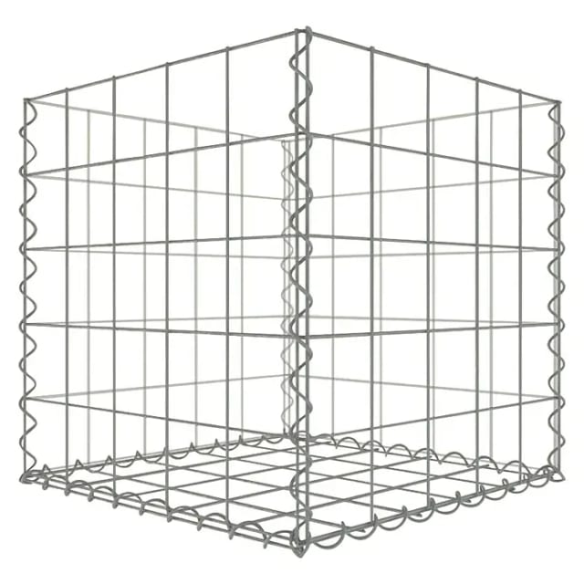 Gabiona Gabione (50 x 50 x 50 cm, Stahl, Maschenbreite: 100 mm, Maschenhöhe: 100 mm, Bepflanzbar)
