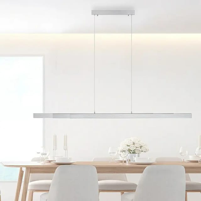 Just Light LED-Pendelleuchte LUZI (45 W, L x B x H: 165 x 5,5 x 180 cm, Aluminium, Warmweiß)