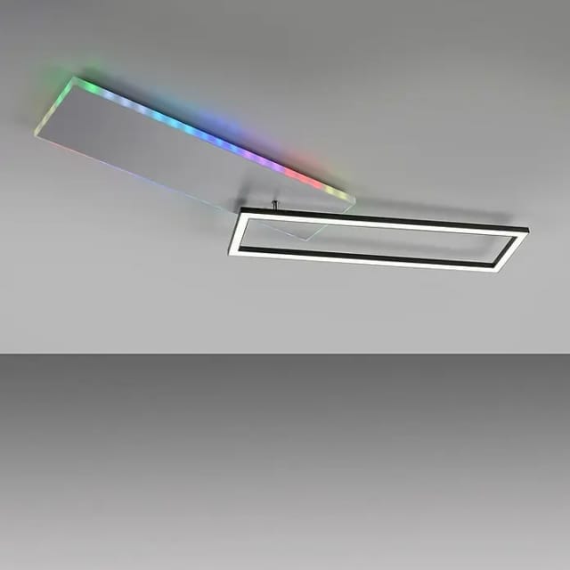Just Light LED-Deckenleuchte RENDA (35 W, L x B x H: 91 x 56 x 6 cm, Aluminium, Mehrfarbig)