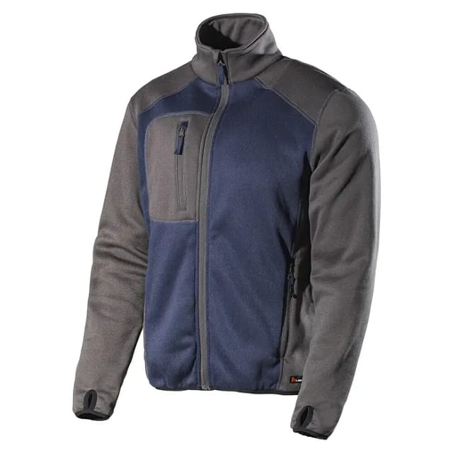 L.Brador Fleecejacke 6195P (Grau, Blau, XL)