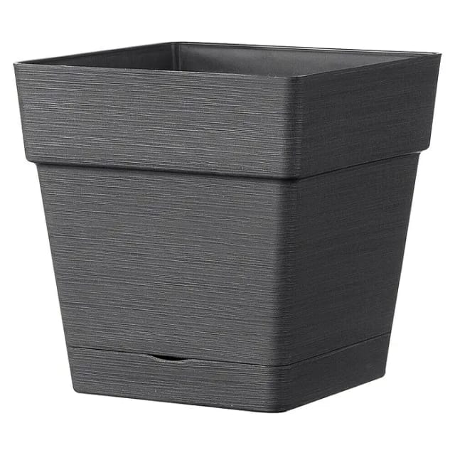 Deroma Pflanzkübel eckig Save R (Außenmaß (L x B x H): 35 cm x 35 cm x 47 mm, Kunststoff, Anthrazit)