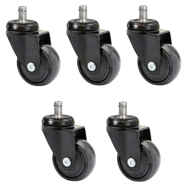 Wagner System Design-Lenkrolle 3C (Durchmesser Rollen: 50 mm, Traglast: 50 kg, Mit Gewindestift, 5 Stk., Schwarz)