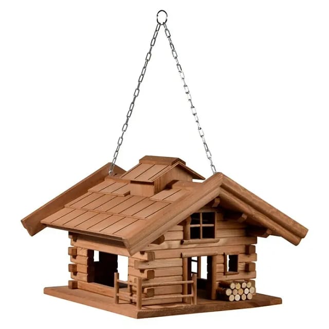 Dobar Vogelfutterhaus Appenzell (L x B x H: 37 x 37 x 26 cm, Braun, Holz)