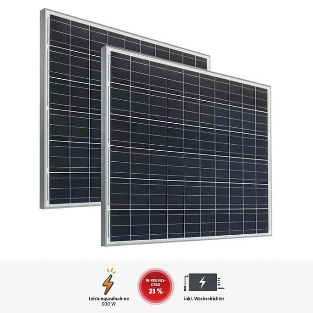 Sunset Balkonkraftwerk SunPay 600W inkl. Halterung - 0% MwSt. (gem. § 12 Abs. 3 UStG) (Monofazial, 600 W, L x B x H: 3,5 x 99,2 x 148 cm)