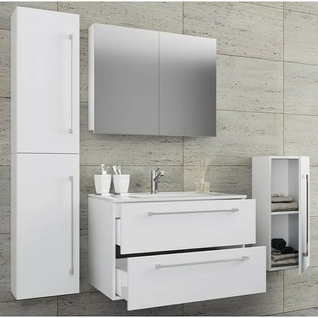 VCM Badinos Badmöbel-Set SPS (126 cm, Weiß)