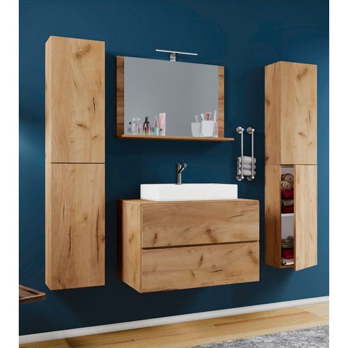 VCM Lendas Badmöbel-Set (127 cm, Honig-Eiche)