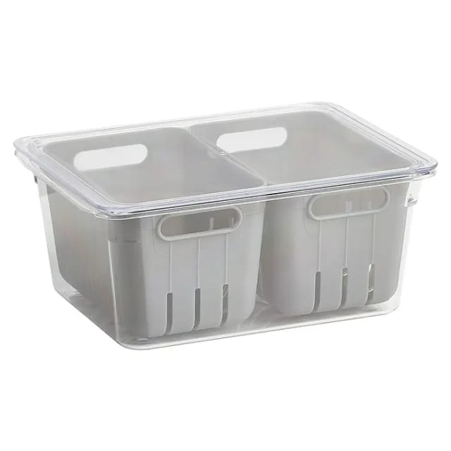 Zeller Present Kühlschrankorganizer-Set (L x B x H: 10 x 22,5 x 17,5 cm, Kunststoff, Grau)