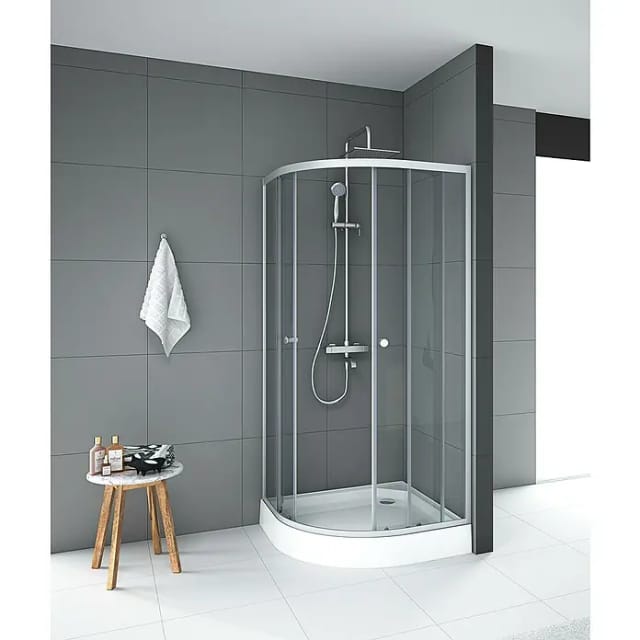 Aurlane Komplettdusche Silver (90 x 90 x 200 cm, Weiß/Silber)