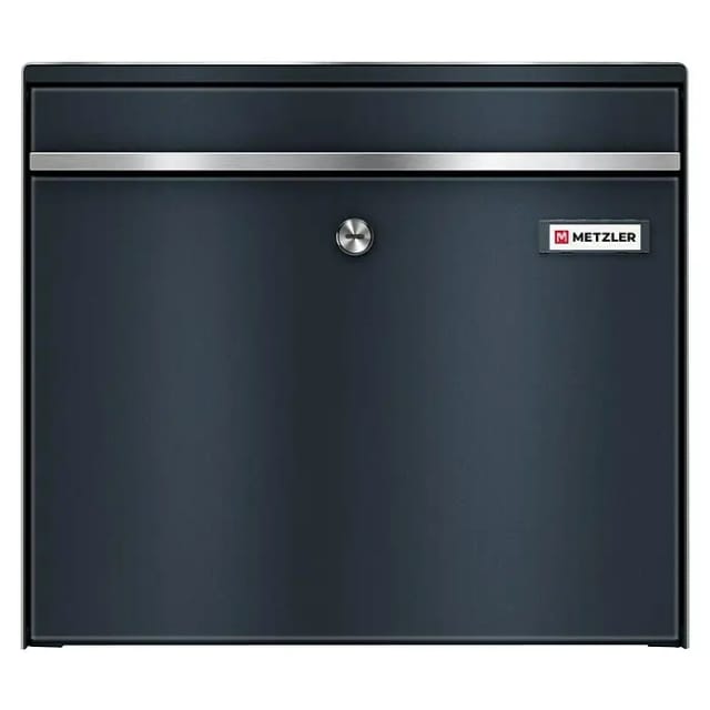 Metzler Wandbriefkasten BK212 (L x B x H: 11,6 x 39 x 34,3 cm, Anthrazit, Edelstahl, Posthaltebügel)