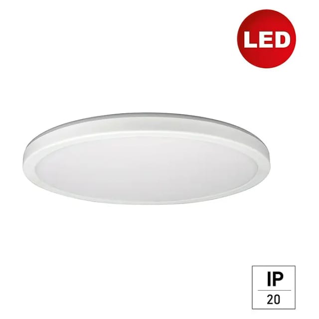 E2 elektro LED-Panel rund Twice Up & Down (Ø x H: 30 x 2,9 cm, Weiß, Warmweiß)