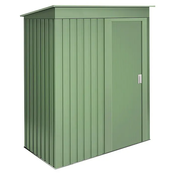 Hoggar Geräteschrank Hede (Außenmaß inkl. Dachüberstand (B x T): 162 x 86 cm, Grün, Stahl, 1,39 m²)