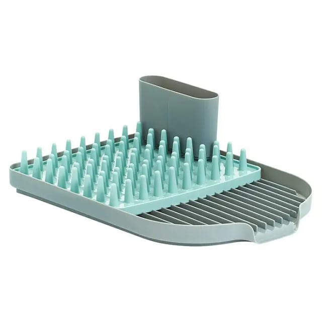 Abtropftablett (13 x 45 cm, Grau/Türkis)