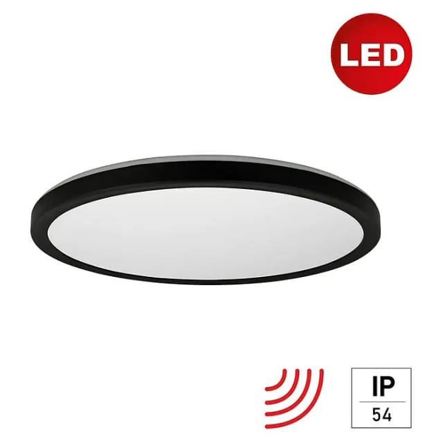 LED-Einbauleuchte (20 W, L x B x H: 330 x 330 x 29 mm, Schwarz)