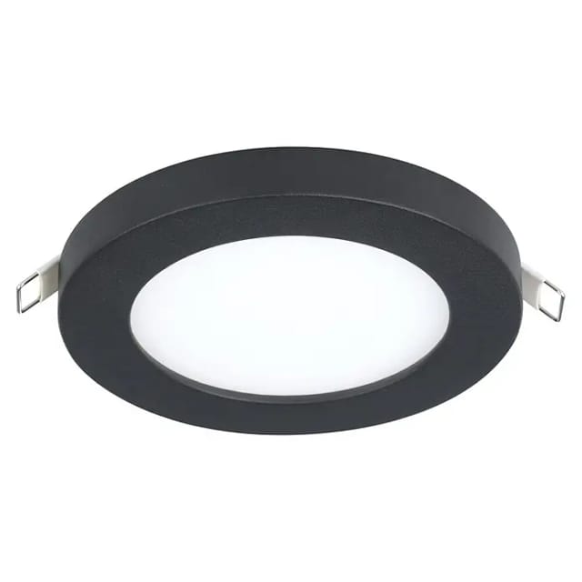 Eglo LED-Einbauleuchte rund FUEVA FLEX (5,5 W, Ø x H: 11,7 x 0,2 cm, Schwarz, Neutralweiß)