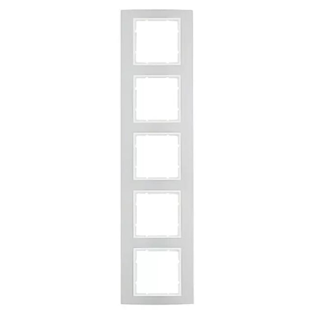 Berker B.3 Abdeckrahmen 10153904 (Alu/Polarweiß, 5-fach, Aluminium)