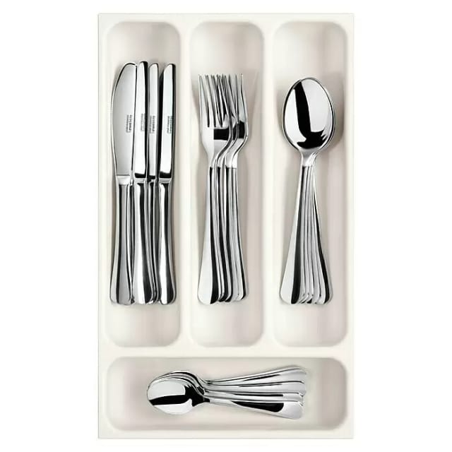 Tescoma Besteckkasten Flexi Space (37 x 22,2 x 4,5 cm, Weiß, Anzahl Fächer: 4 Stk.)