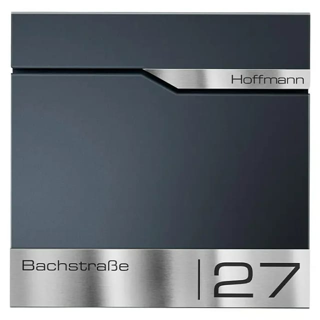 Metzler Wandbriefkasten Siebert (L x B x H: 8,5 x 37 x 35,5 cm, Anthrazit, Stahl, Zeitungsfach)