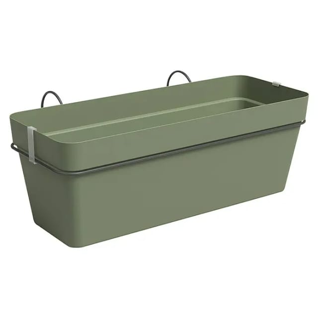 Artevasi Capri Geländerkasten (Außenmaß (L x B x H): 50,2 x 28,5 x 20 cm, Kunststoff, Grün)