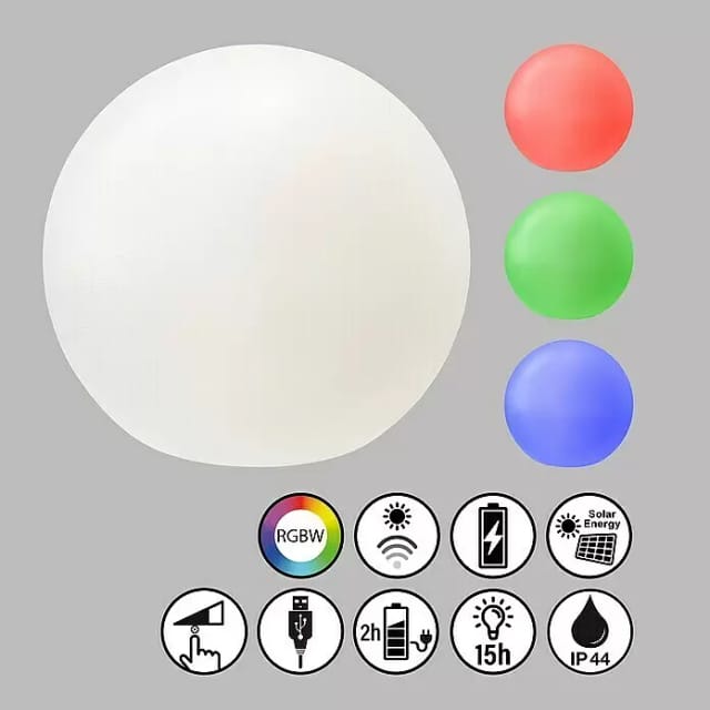 FHL easy Akku-Tischleuchte BUSSO (0,1 W, L x B x H: 18 x 18 x 16 cm, Weiß, RGB)