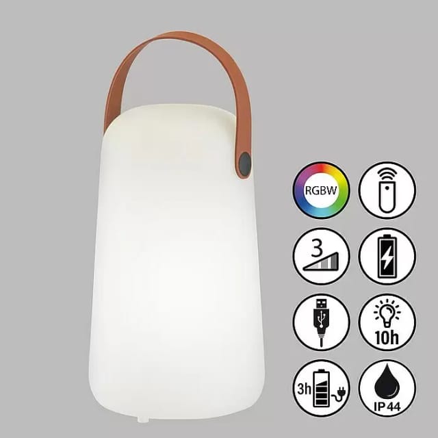 FHL easy Akku-Tischleuchte COLLGAR (0,5 W, L x B x H: 12,5 x 12,5 x 21 cm, Weiß, RGB)